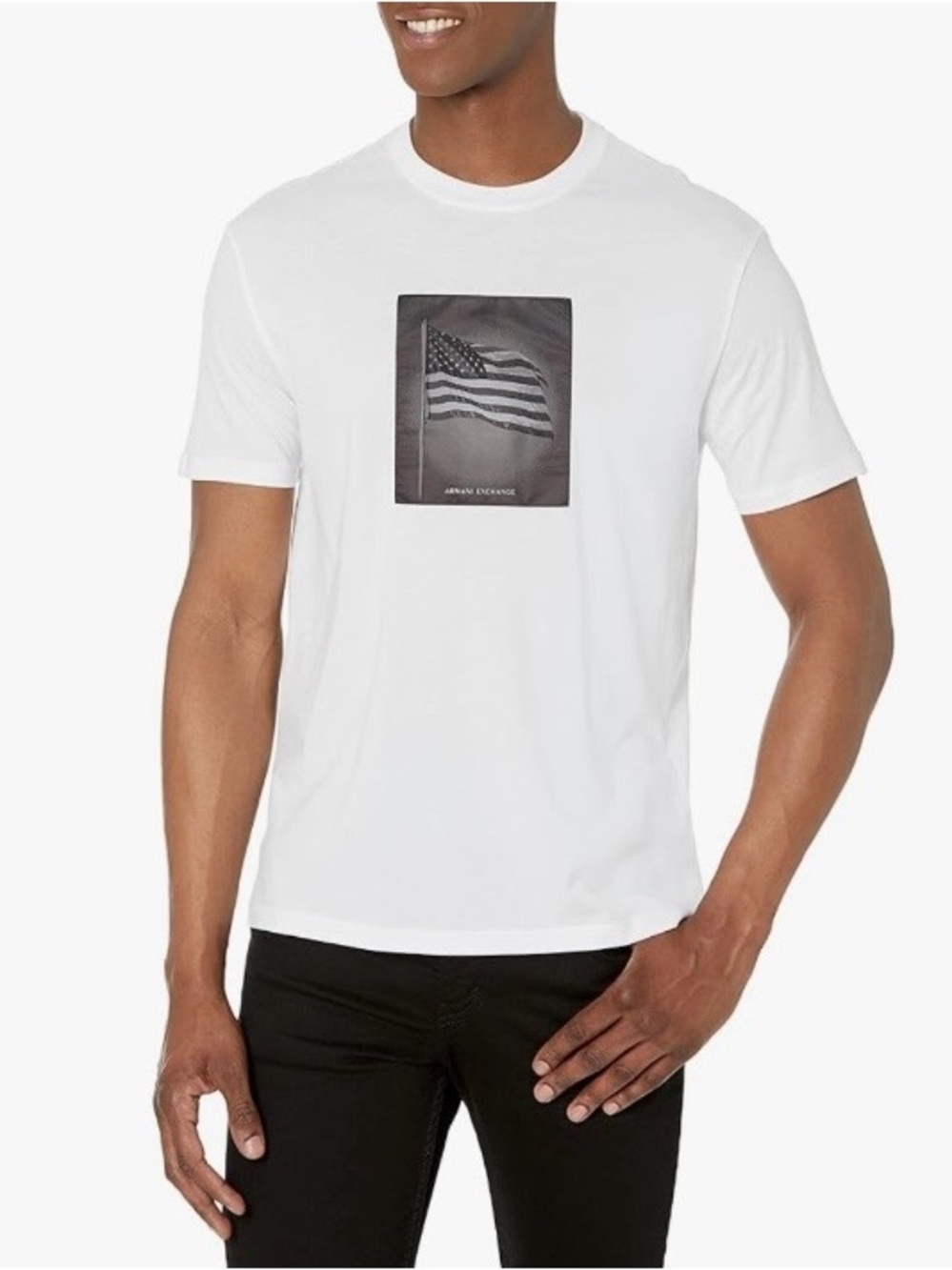 Armani Exchange Men's Flag Logo Graphic Print T-Shirt